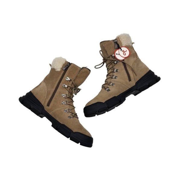 RELIGIOUS COMFORT Taupe Twin Sister Faux Fur Trimmed Boot Women's Size 10 - Picture 1 of 11